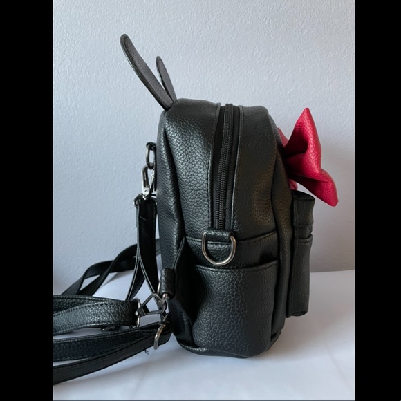 Black backpack with ears and red bow - Picture 3 of 5